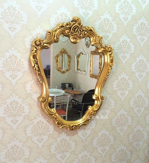 欧式装饰浴室镜子卫生间壁挂化妆镜 美容理发梳妆镜 防水卫浴镜框